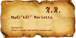 Nyókó Marietta névjegykártya